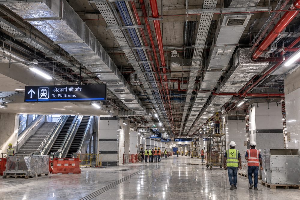 Underground metro rail station